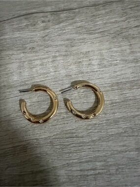Gold Crystal-Accent Hoop Earrings - Women Jewelry